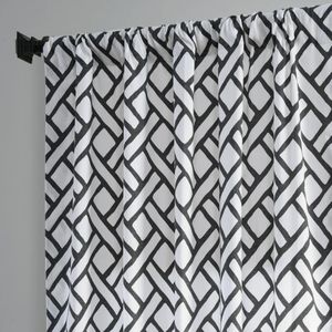NWT Set of 2 Single Curtain Panels Black and White